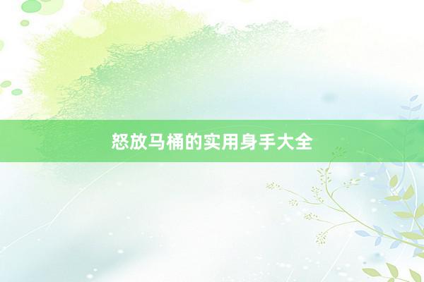 怒放马桶的实用身手大全